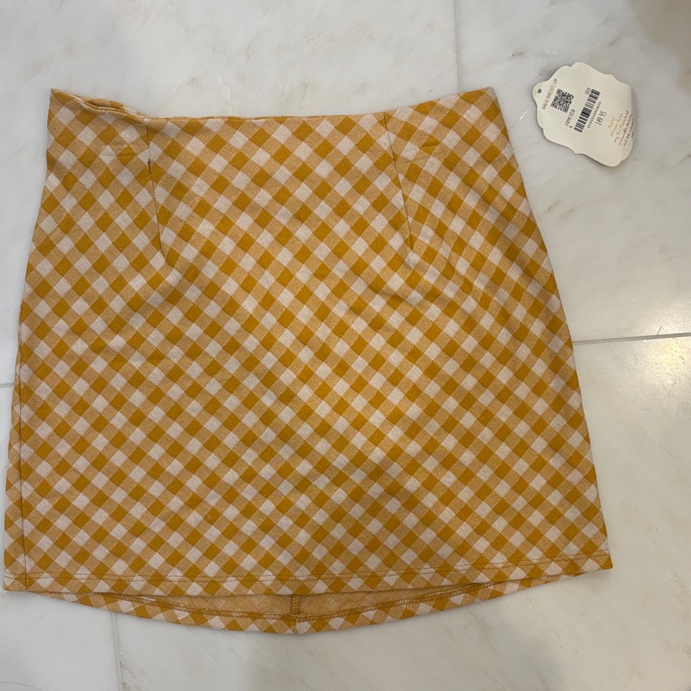Checkered Gold and White Women's Skirt